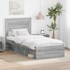 vidaXL Bed Frame with Storage Grey Sonoma 90 x 190 cm Solid Pine Wood