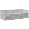 vidaXL Daybed with Drawers without Mattress Concrete Grey 90x200 cm