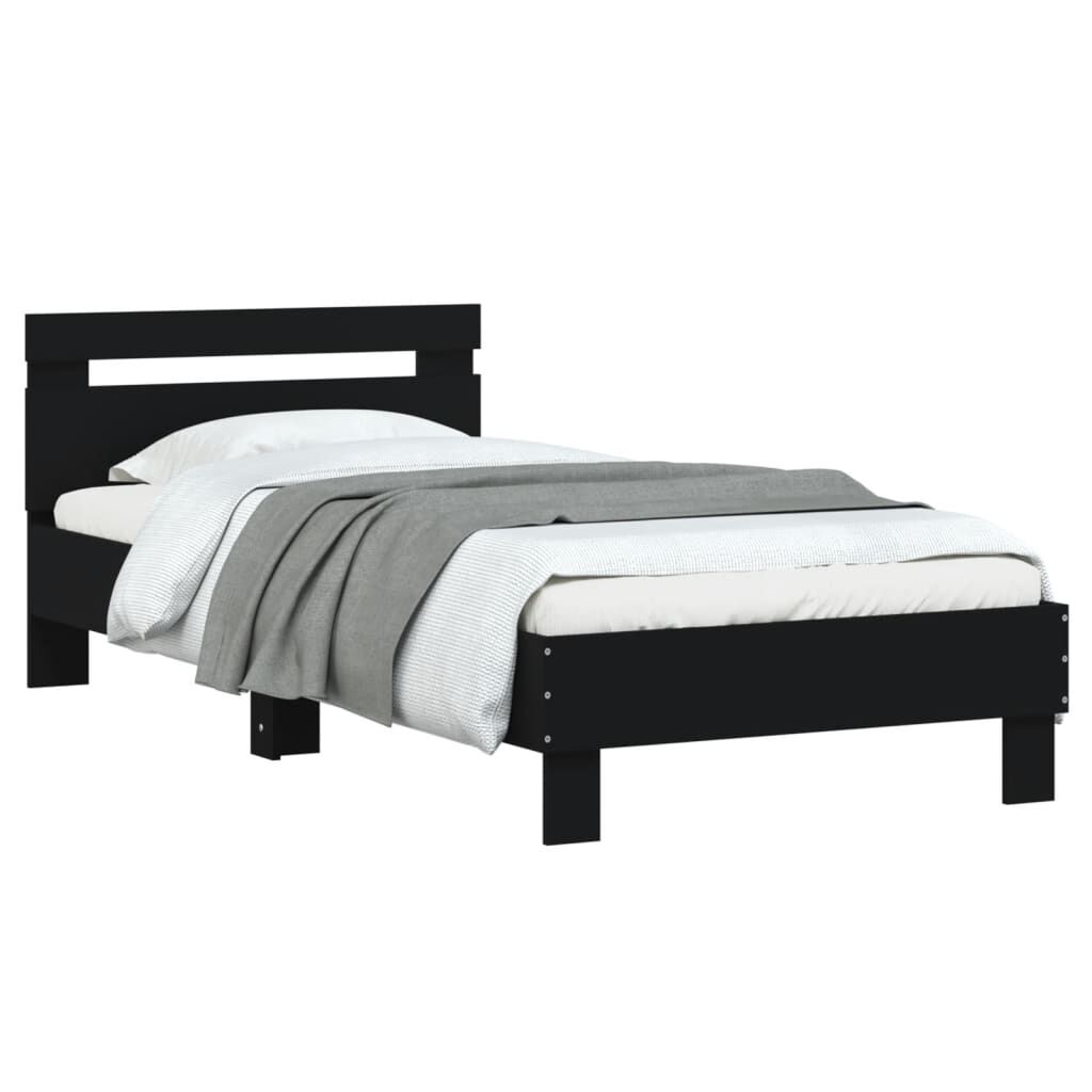 ベッドフレーム single bed frame vidaXL Bed Frame without Mattress with Headboard Black 75x190 cm