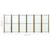 vidaXL 6-Panel Room Divider Cream White 420x170 cm