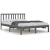 vidaXL Bed Frame without Mattress Grey Solid Wood Pine 200x200 cm