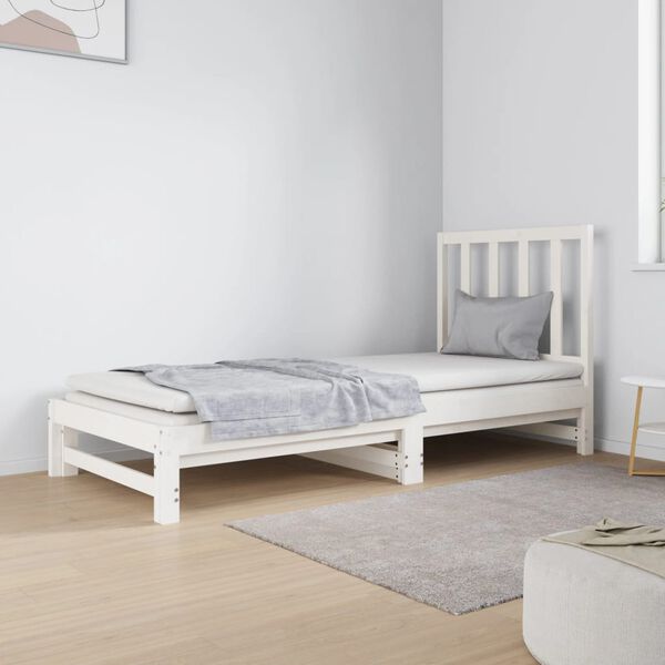 vidaXL Pull-out Day Bed without Mattress White 2x(90x190) cm
