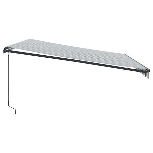 vidaXL Manual Retractable Awning Anthracite&White 450x300 cm