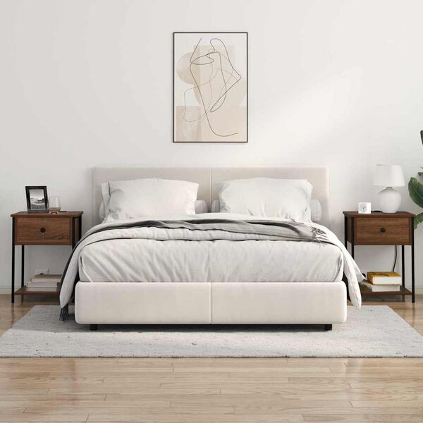 vidaXL Bedside Cabinet Brown Oak 42 x 41 x 56 cm Engineered Wood