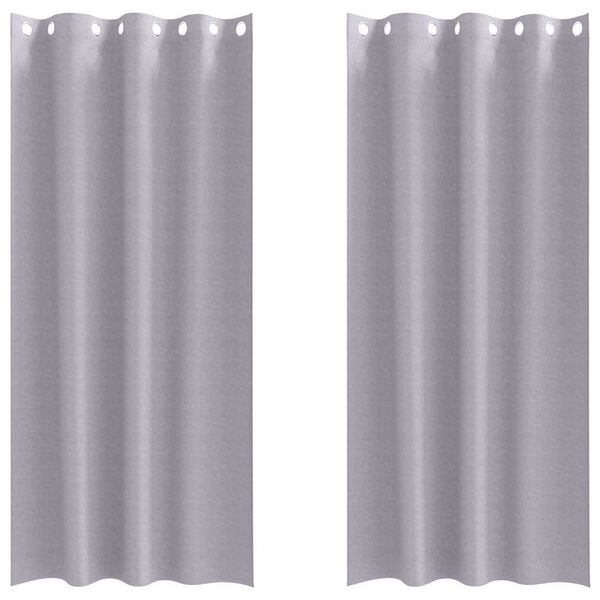 vidaXL Blackout Curtains with Rings 2 pcs Metal Grey 245 x 140 cm