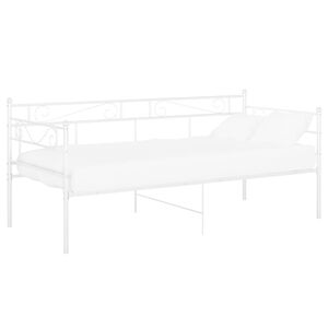 vidaXL Sofa Bed Frame without Mattress White Metal 90x200 cm
