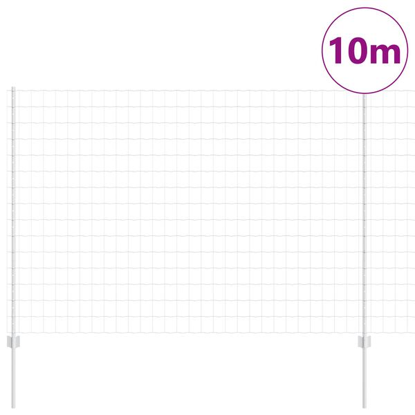 vidaXL Fence with Post Silver 1.5 x 10 m Steel