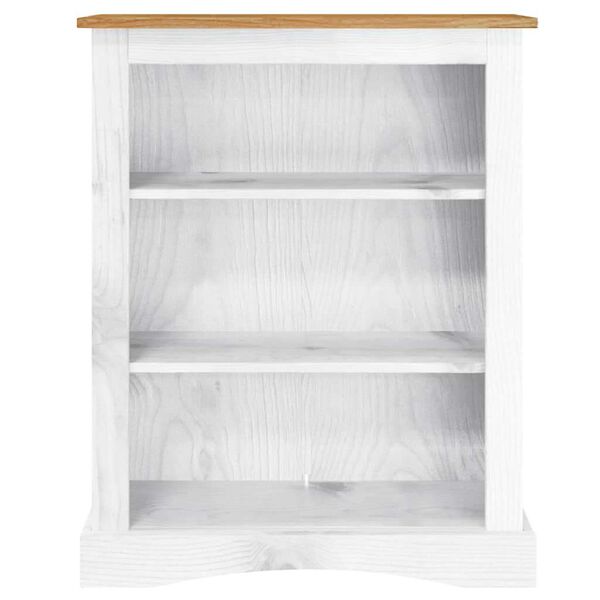 vidaXL 3-Tier Bookcase Mexican Pine Corona Range White 81x29x100 cm