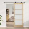 vidaXL Sliding Door ORKDAL Natural and Black 86 x 211 cm