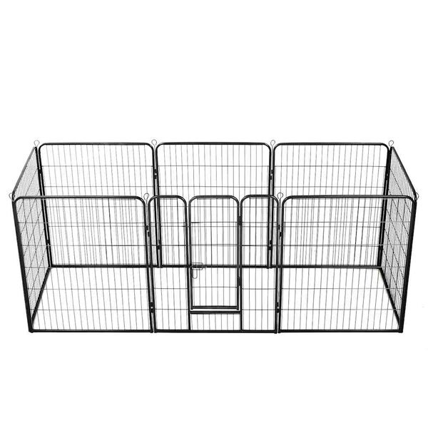vidaXL Dog Playpen 8 Panels Steel 80x100 cm Black