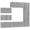 vidaXL 8 Piece TV Cabinet Set Grey Sonoma Engineered Wood