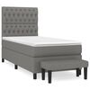 vidaXL Box Spring Bed with Mattress Dark Grey 90x200 cm Fabric