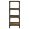 vidaXL Book Cabinet Smoked Oak 40x33x100 cm Engineered Wood and Steel