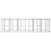vidaXL Outdoor Dog Kennel Galvanised Steel with Roof 14.52 m&sup2;