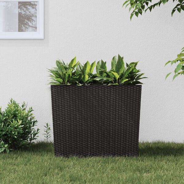 vidaXL Planter with Removable Inner Brown 12 / 44 L PP Rattan