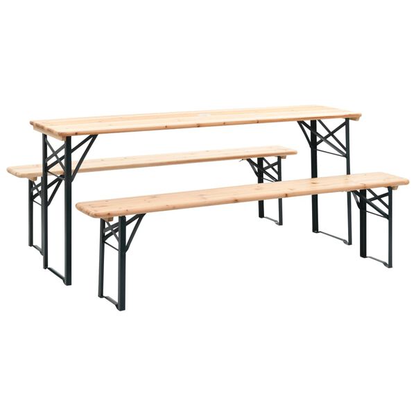 vidaXL Folding Beer Table with 2 Benches 177 cm Pinewood