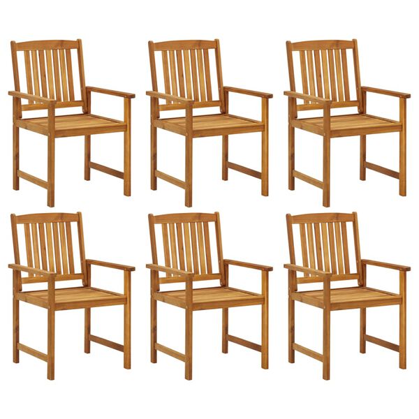 vidaXL Garden Chairs 6 pcs Solid Acacia Wood