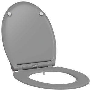 vidaXL Toilet Seat Grey 45.5 x 37.5 x 3.8 cm Duroplast