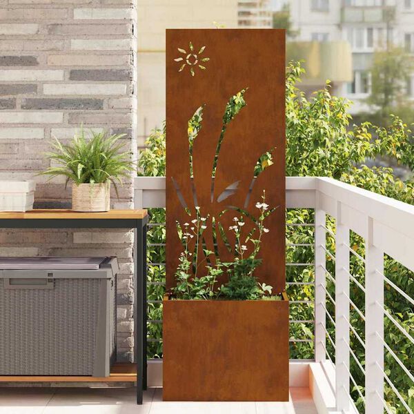 vidaXL Garden Privacy Screen Rusty 50 x 140 cm Weathering steel