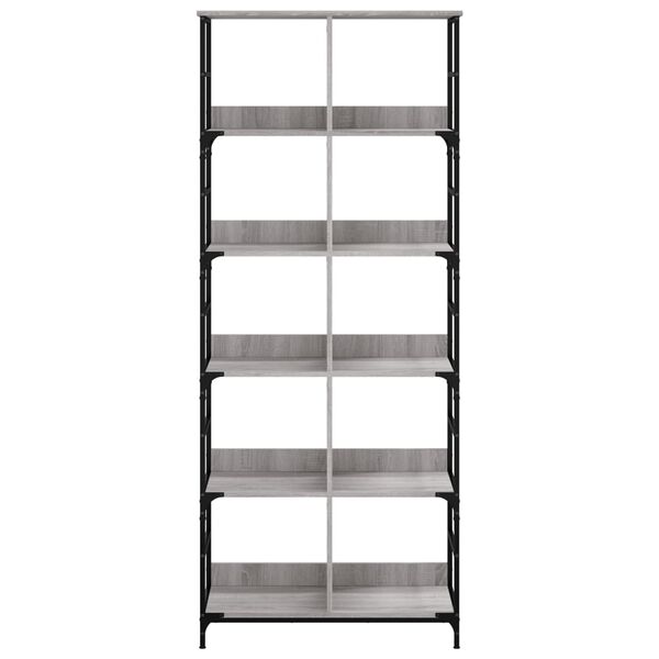 vidaXL Bookshelf Grey Sonoma 78.5x33x188.5 cm Engineered Wood