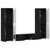vidaXL TV Cabinet Set with Drawer with Shelf Black Engineered Wood