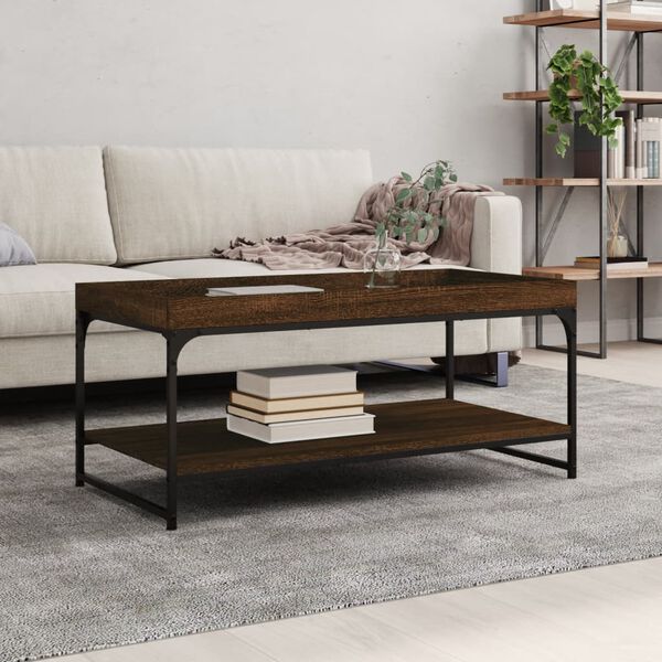 vidaXL Coffee Table Brown Oak 100x49x45 cm Engineered Wood
