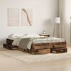vidaXL Bed Frame with Drawer Old Wood 120 x 190 cm Engineered Wood