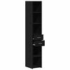 vidaXL Bookcase with Drawer Black Oak 30 x 42.4 x 185.2 cm