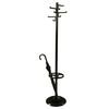 V-Part Standing Coat Rack With 8 Hooks Porcelain Black 178 cm