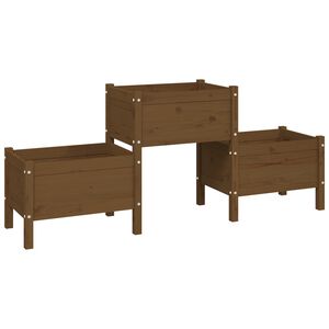 vidaXL Planter Honey Brown 178,5x44x75 cm Solid Wood Pine