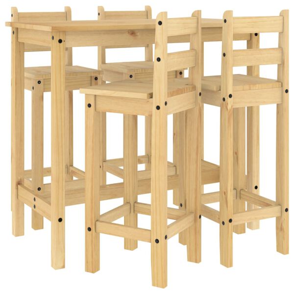 vidaXL 5 Piece Bar Set Solid Wood Pine