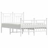 vidaXL Metal Bed Frame without Mattress with Footboard White 120x200cm
