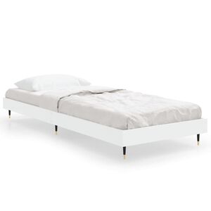 vidaXL Bed Frame without Mattress White 75x190 cm Small Single Engineered Wood