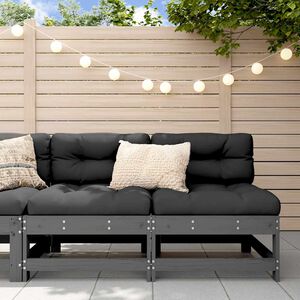 vidaXL Middle Sofas with Cushions 2 pcs Grey Solid Wood Pine