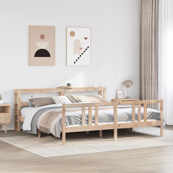 vidaXL Bed Frame with Headboard without Mattress 200x200 cm