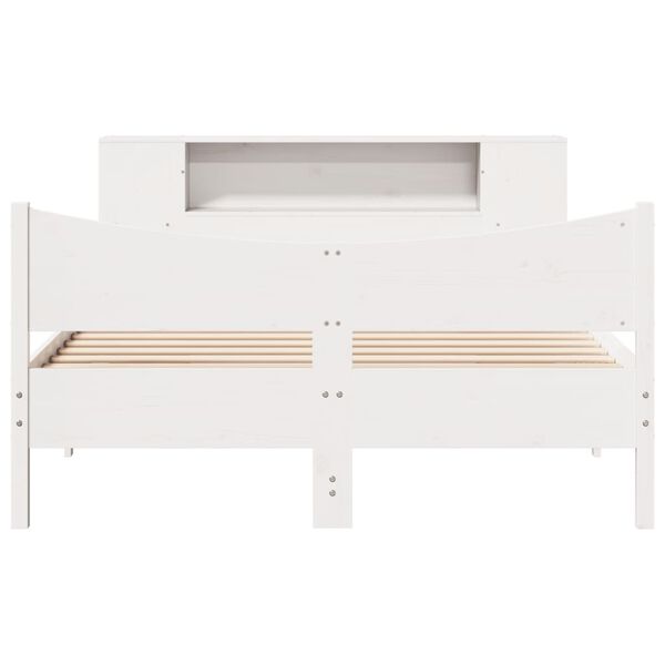 vidaXL Bed Frame without Mattress White 150x200 cm King Size Solid Wood Pine