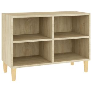 vidaXL TV Cabinet with Solid Wood Legs Sonoma Oak 69,5x30x50 cm