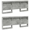 vidaXL Storage Headboard Concrete Grey 200 cm Engineered Wood