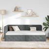 vidaXL Corner Bed Frame with Headboard Dark Grey 100 x 200 cm Fabric