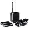vidaXL Make-up Trolley Aluminium Black with Crocodile Pattern