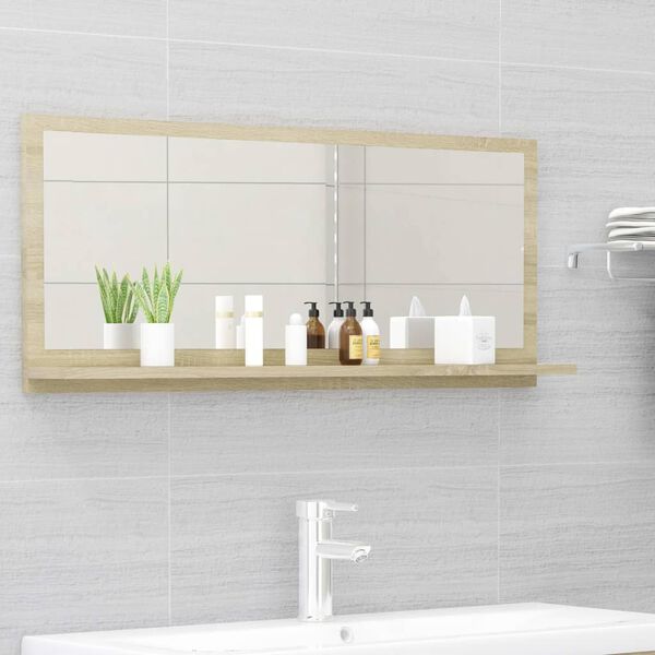 vidaXL Bathroom Mirror Sonoma Oak 90x10.5x37 cm Engineered Wood