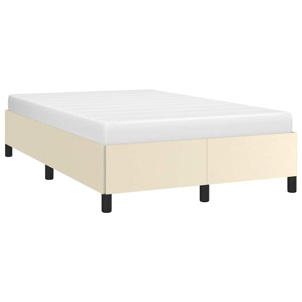 vidaXL Bed Frame without Mattress Cream 120x190 cm Small Double Faux Leather