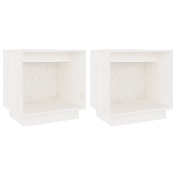 vidaXL Bedside Cabinets 2 pcs White 40x30x40 cm Solid Wood Pine