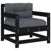 vidaXL Garden Chairs with Cushions 2 pcs Black Solid Wood Pine