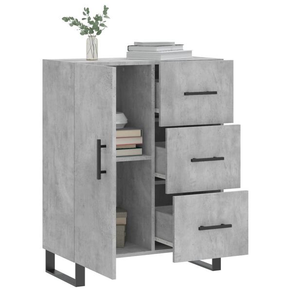 vidaXL Sideboard Concrete Grey 69.5x34x90 cm Engineered Wood