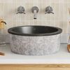 vidaXL Sink Black &Oslash;40x15 cm Marble