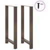 vidaXL Bar Table Legs Natural Steel 2 pcs 60x(110-111) cm Steel