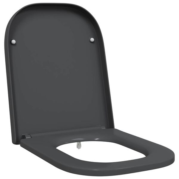 vidaXL Toilet Seat Anthracite 44.5 x 35 x 3.6 cm Duroplast