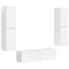 vidaXL TV Cabinet Set 6 pcs High Gloss White Engineered Wood