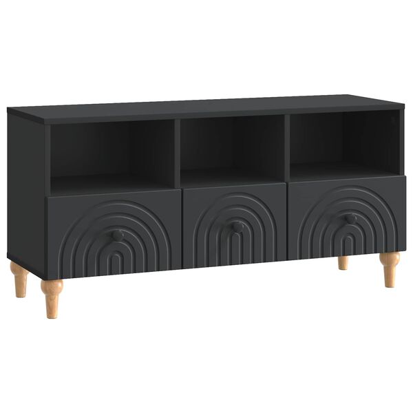 vidaXL TV Cabinet Black 102 x 34.5 x 50 cm Engineered Wood